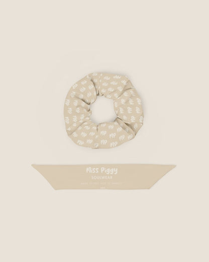 MONOGRAM recycled scrunchie in desert by Miss Piggy – Soulwear.