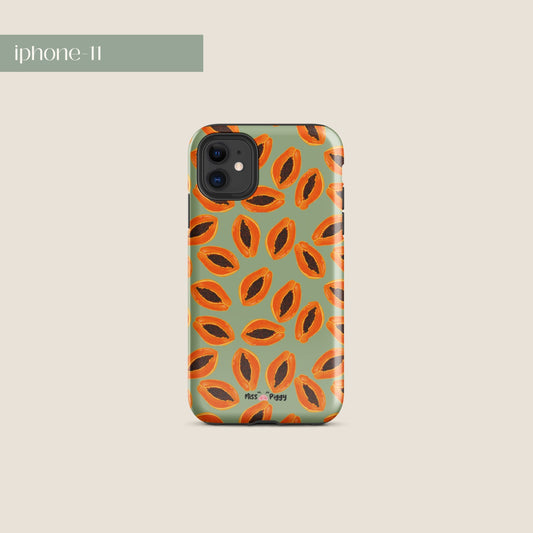 PAPAYA phone case for iPhone with glossy finish and juicy design.