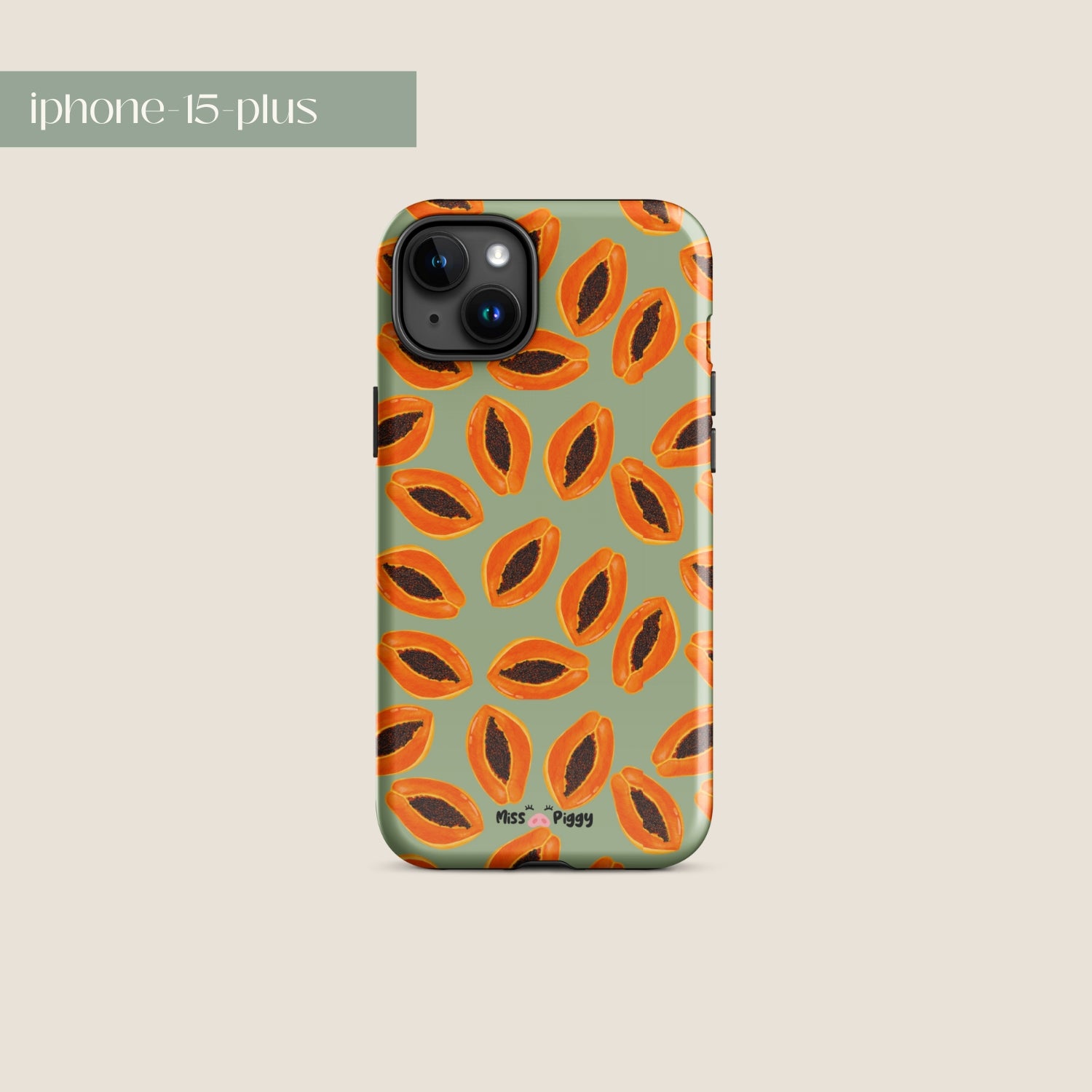 PAPAYA phone case for iPhone with glossy finish and juicy design.