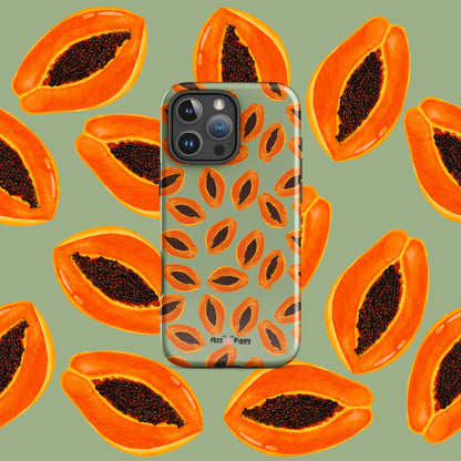 PAPAYA phone case for iPhone with glossy finish and juicy design.