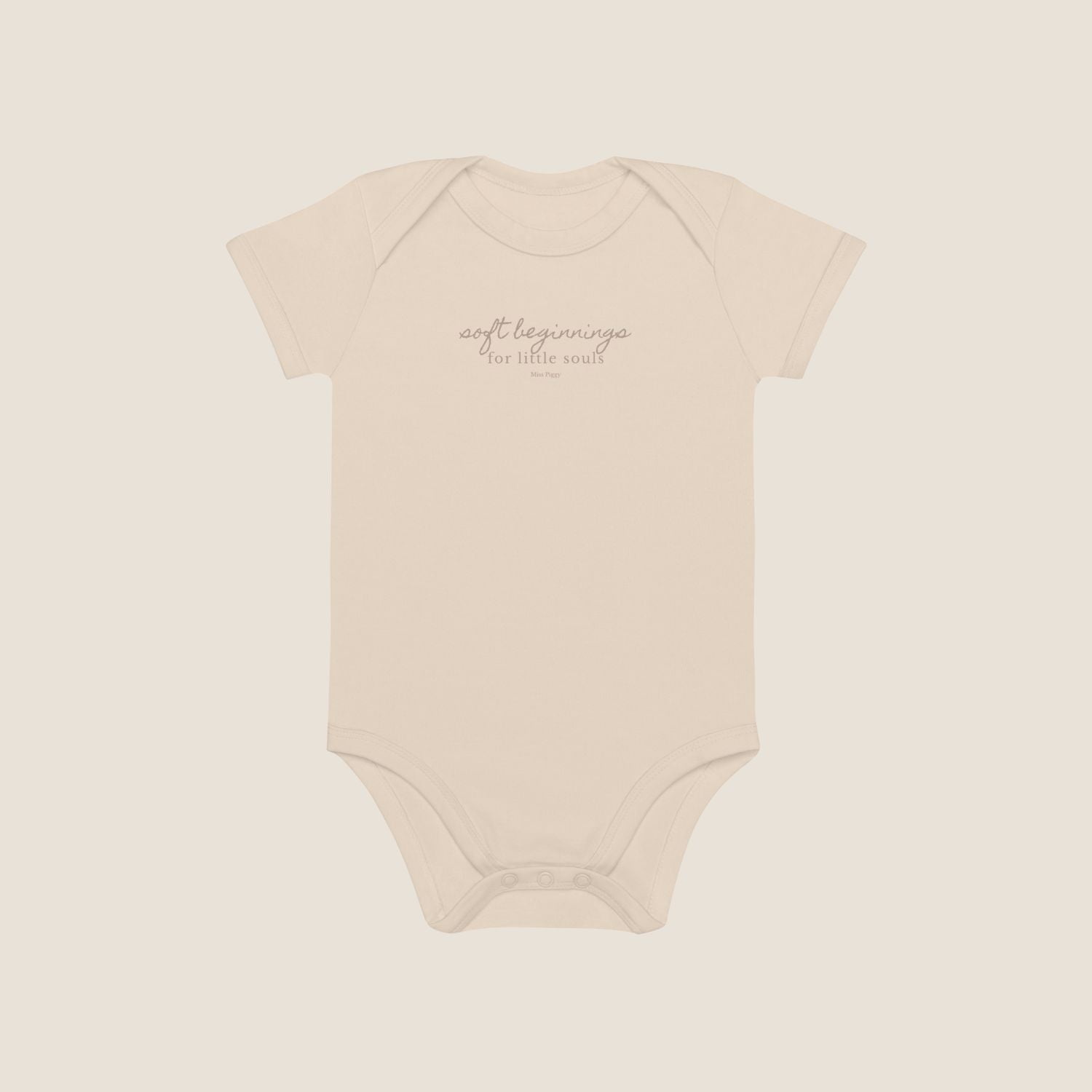 Soft Beginnings organic baby bodysuit in natural colour