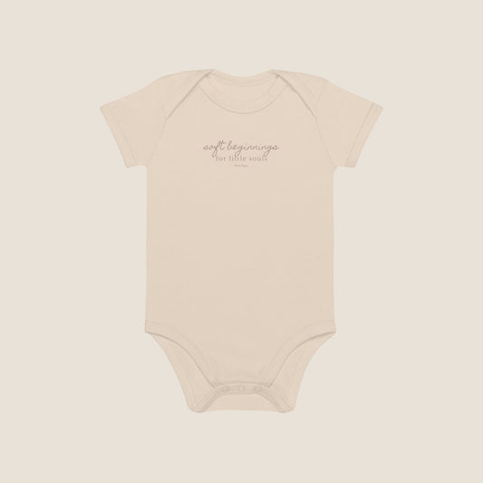 Soft Beginnings organic baby bodysuit in natural colour