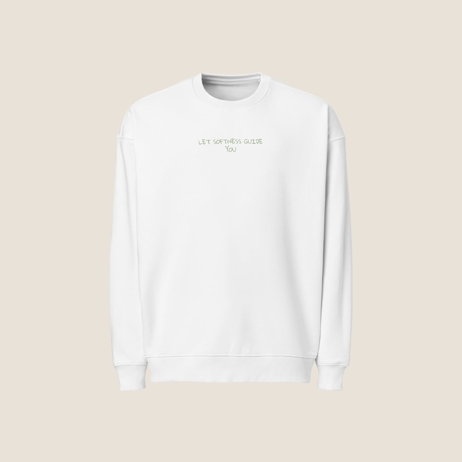 Organic oversized white sweater from Miss Piggy Soulwear collection.