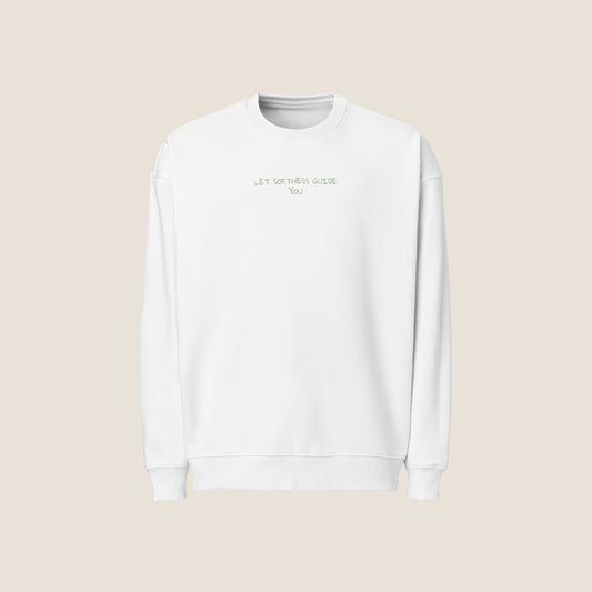 Organic oversized white sweater from Miss Piggy Soulwear collection.