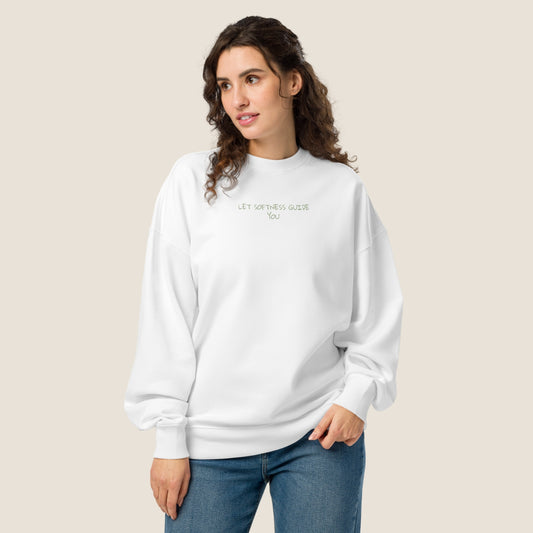 Organic oversized white sweater from Miss Piggy Soulwear collection.