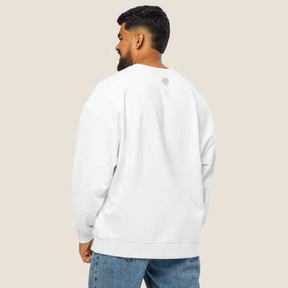 Organic oversized white sweater from Miss Piggy Soulwear collection.
