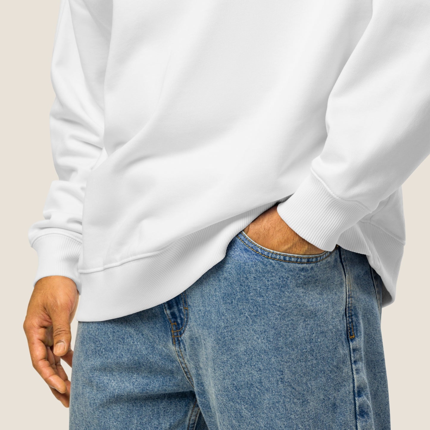 Organic oversized white sweater from Miss Piggy Soulwear collection.