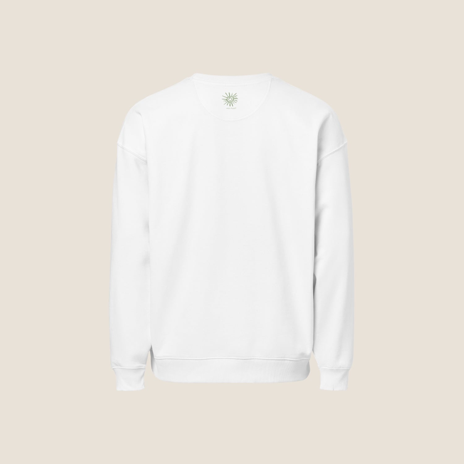 Organic oversized white sweater from Miss Piggy Soulwear collection.