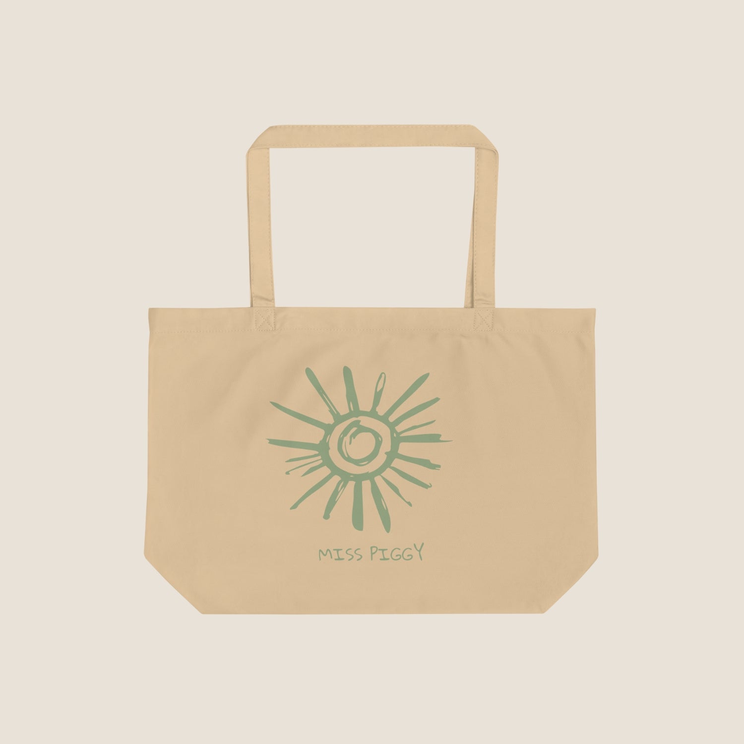 SUN large organic tote bag by Miss Piggy – eco-conscious summer carryall