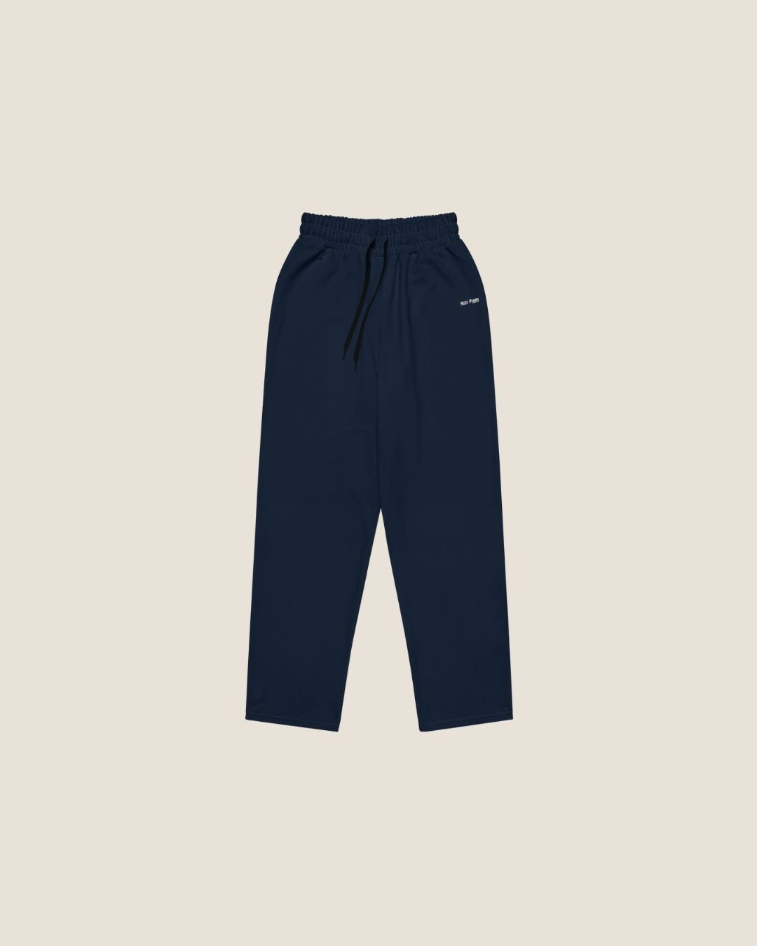 MISS PIGGY BASIC WIDE SWEATPANTS in navy with off-white print, made from recycled materials.