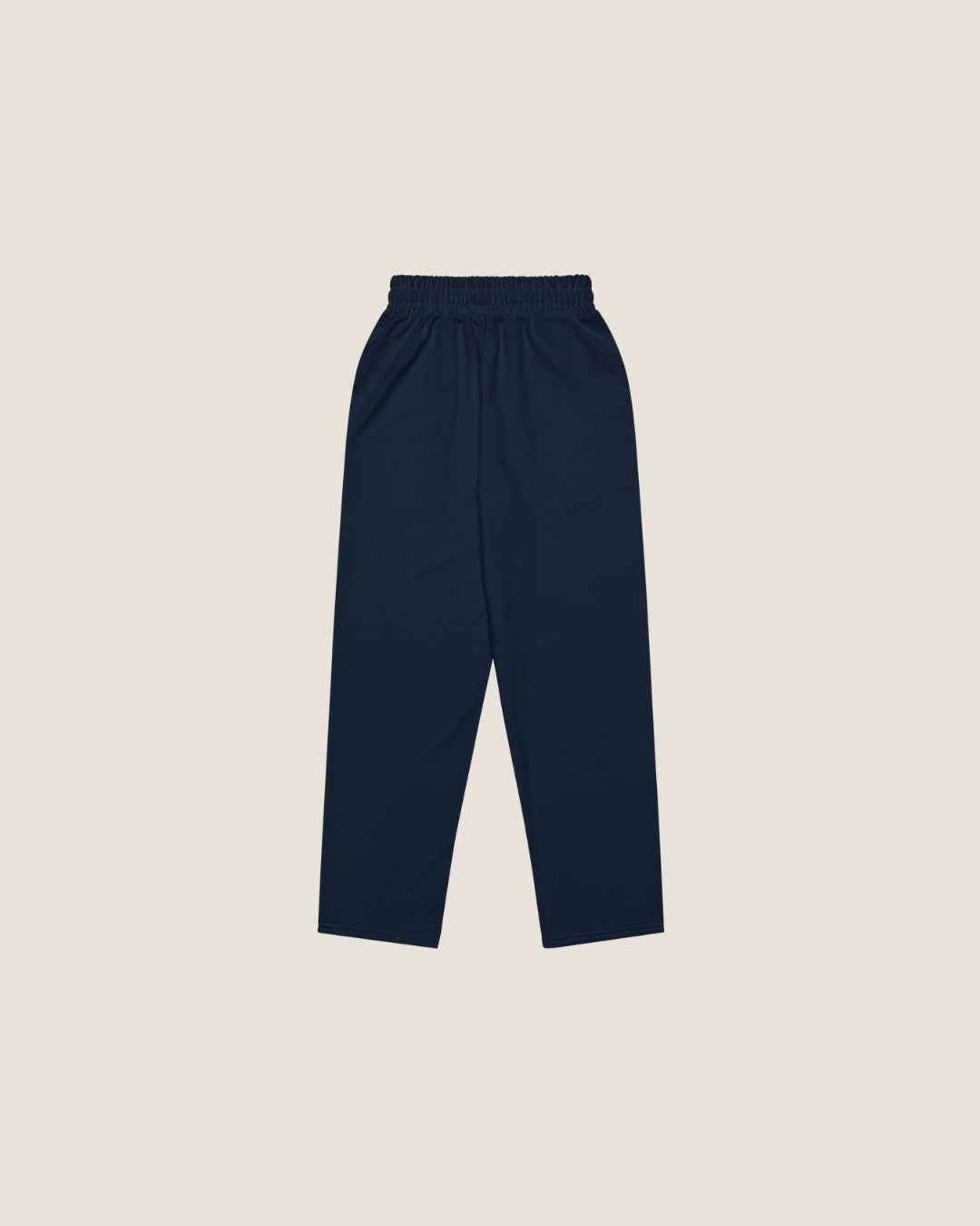 MISS PIGGY BASIC WIDE SWEATPANTS in navy with off-white print, made from recycled materials.